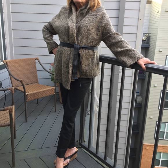 VTG BB Dakota Tweed Belted Blazer Jacket - Picture 8 of 8